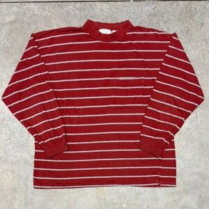 Sears Roebuck Men's Vintage 90s Essentials Stripe Pocket Long Sleeve Shirt